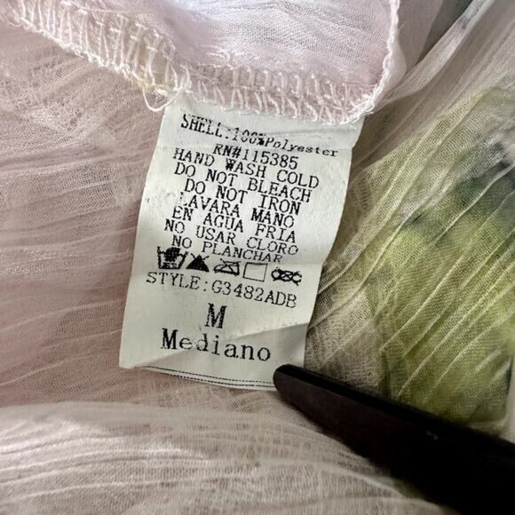 Love Culture Sheer Floral Top Lace Bat Wing Square Neck Size Medium - Picture 4 of 8